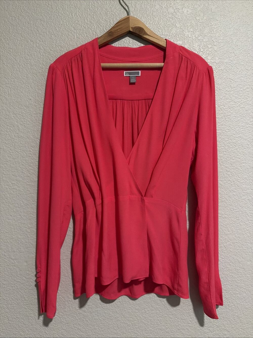 Y2K Babydoll Chelsea 28 Top Peplum Wrap Blouse Barbie Feminine Evening Office M